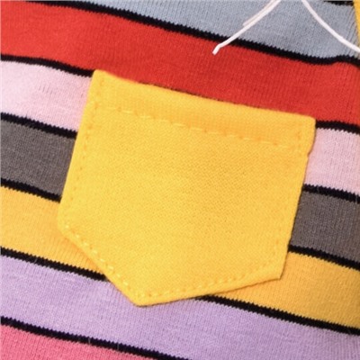 Мягкая игрушка "Басик в полосатой футболке с карманом" (22 см)