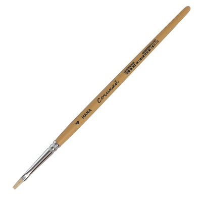 Кисть Щетина плоская, HANA Сочиняй № 4 (длина волоса 9 мм), короткая ручка матовая