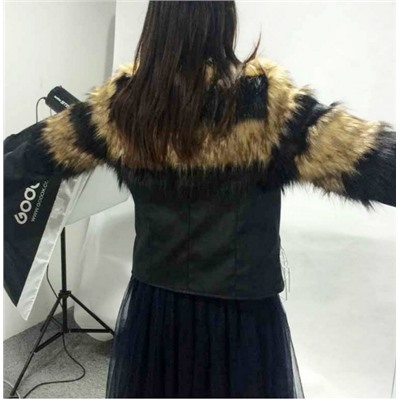 Куртка имитация меха енота T0438