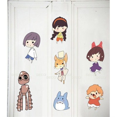 Наклейка на стену Герои японских мультфильмов