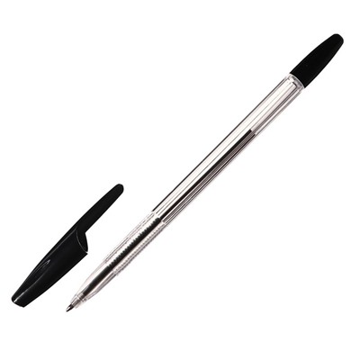 Набор ручек шариковых 4 штуки LANCER Office Style 820, узел 1.0 мм, синие чернила на масляной основе, корпус черный прозрачный