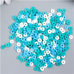 Бусины для творчества PVC "Колечки голубые" набор ≈ 330 шт 0,1х0,6х0,6 см