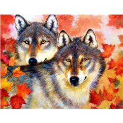 Алмазная мозаика картина стразами Два волка, 50х65 см