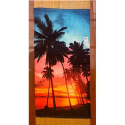 Пляжное полотенце «Рассвет на пальмовом пляже» 140х70 см