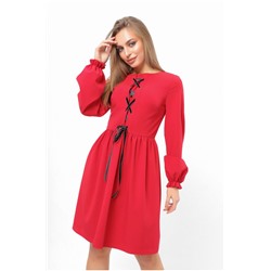 Платье с імітацією корсета Красная