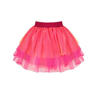Нарядная розовая юбка из сетки для девочки 83623-ДН19