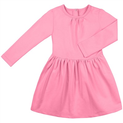 Розовое платье с длинным рукавом 2-3