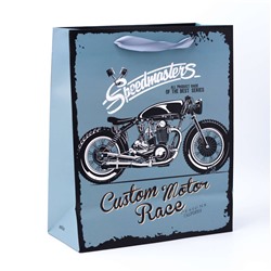 Подарочный пакет(M) "Moto classic", blue