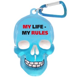 Брелок для ключей в виде черепа "My Life, My Rules"