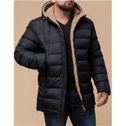 Черная модная куртка на зиму модель 35285