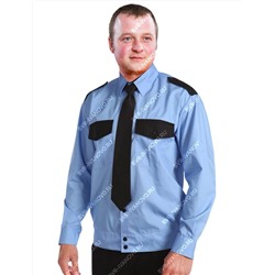 Рубашка Охранника на резинке цв.Голубой длинный рукав