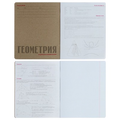Тетрадь предметная "Новая классика", 48 листов в клетку «Геометрия», обложка картон, ВД-лак