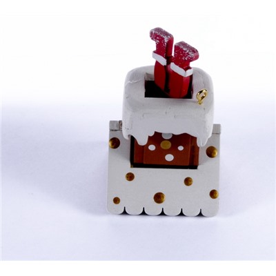 Елочная игрушка - Домик с ногами Санта Клауса 1013