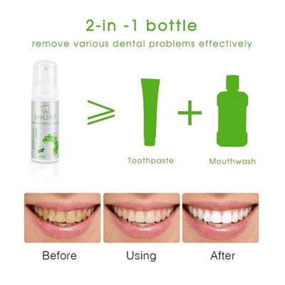 Пенка для отбеливания зубов с экстрактом клубники Smile Kit Teeth Whitening Foam Strawberry 50 ml