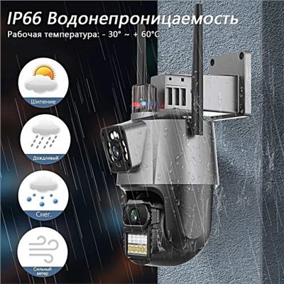 IP камера видеонаблюдения  поворотная VISUAL ANGLE CLOUD WiFi 360 4G 8MP 4K двойной объектив оптом