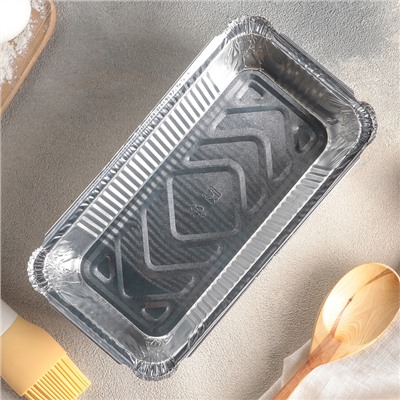 Набор форм алюминиевых для выпечки Доляна, 865 мл, 2 шт, 21,7×11,3×5,3 см, цвет серебристый