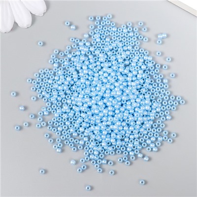 Набор бусин "Рукоделие" пластик, диаметр 3 мм, 25 гр, голубой