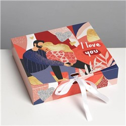 Коробка складная подарочная «I love you», 20 × 18 × 5 см