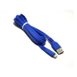 Кабель USB microUSB 2 метра, быстрая зарядка , силиконовый , синий без коробки