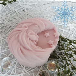 Месяц - Дед Мороз сиреневый - домашнее подарочное мыло арт.Milotto001587