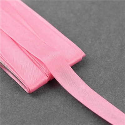 Косая бейка, 15 мм × 5,4 ± 0,2 м, цвет розовый