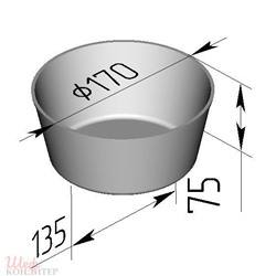 Форма для хлеба  1 ДМз (круглая) (170 х 130 х 75 мм)