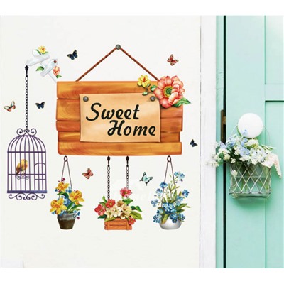Наклейка многоразовая интерьерная "Sweet Home", декор в комнату (2652)