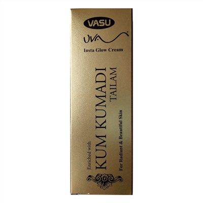 UVA INSTA GLOW Cream Vasu (Ува Инста Глоу, омолаживающий аюрведический крем для лица с маслом кумкумади, Васу), 50 г.