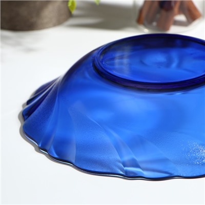 Тарелка глубокая Sea Brim, d=20 см, 650 мл, стекло, цвет синий