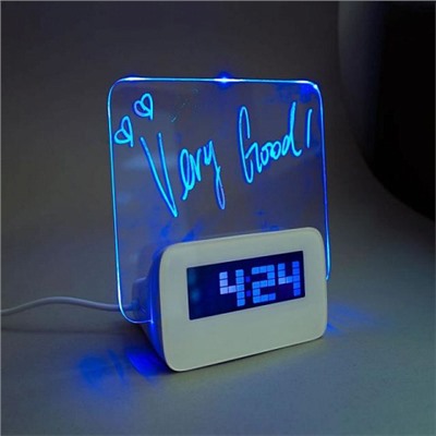 Цифровой будильник со светодиодный подсветкой для записей