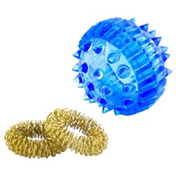 СУ-ДЖОК Массажный шарик + 2 кольцевые пружины (разные цвета), 1 шт.