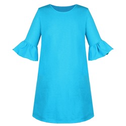 Бирюзовое нарядное платье с воланами для девочки 83834-ДОН22