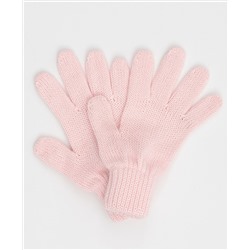 Розовые вязаные перчатки