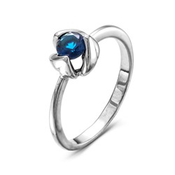 Серебряное кольцо  с синим фианитом 581