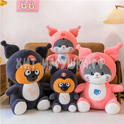 Мягкая игрушка Cat & Dog Kuromi 65 см (ВЫБОР ЦВЕТА) QY003-2, QY003-2_cat_pink, QY003-2_dog_black