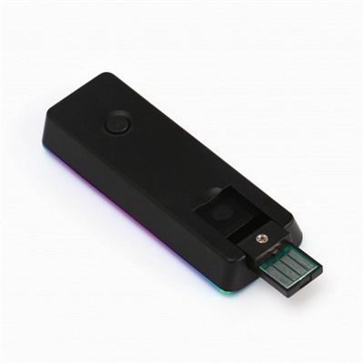 Зажигалка электронная, USB, спираль, фонарик, 2.5 х 7.5 см, синяя