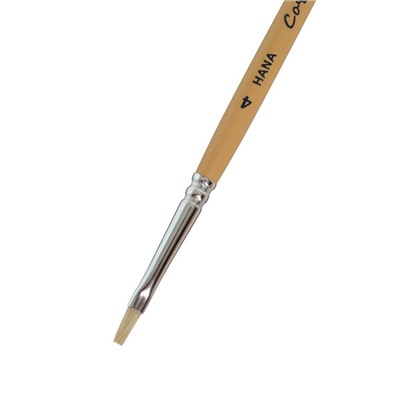 Кисть Щетина плоская, HANA Сочиняй № 4 (длина волоса 9 мм), короткая ручка матовая