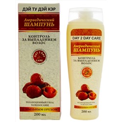 Ayurvedic Shampoo HAIR FALL CONTROL With Soap Nut, Day 2 Day Care (Аюрведический шампунь КОНТРОЛЬ ВЫПАДЕНИЯ с мыльным орехом, Дэй Ту Дэй Кэр), 200 мл.