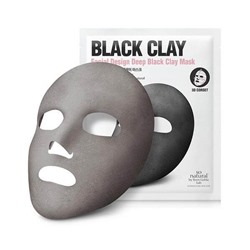 Facial Design Deep Black Clay Mask Маска корсет на основе угля и вулканического пепла