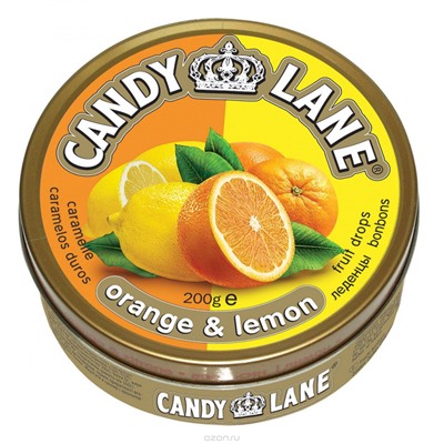Фруктовые леденцы Апельсин и лимон Candy Lane 200гр