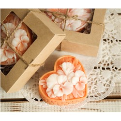 Домашнее оливковое подарочное мыло Корзиночка Цветов цвет апельсин Milotto арт.003845