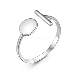 Кольцо из серебра с фианитом родированное (разъемное)