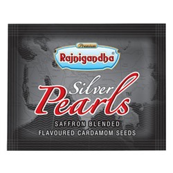 SILVER PEARLS Saffron blended flavoured cardamom seeds, Rajnigandha (СЕРЕБРЯНАЯ ЖЕМЧУЖИНА, семена кардамона с шафраном), 0,14 г., 1 шт.