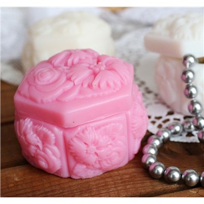 Розовая Цветочная шкатулка - мыло ручной работы в виде шкатулки арт. milotto003203