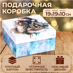 Коробка квадратная "Дед Мороз" , 19 × 19 × 10 см