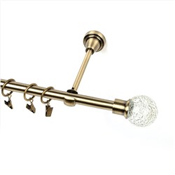 Карниз металлический 1-рядный "Билбао", золото антик, гладкая труба, ø16 мм  (kn-201)