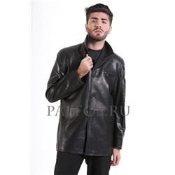 Куртка-пиджак из черной кожи