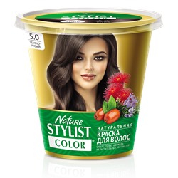 Натуральная краска для волос серии «Nature Stylist Color» Тон 5.0 Темно-русый, 10г