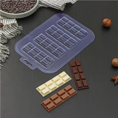 Форма для шоколада и конфет «Батончик 2×4», цвет прозрачный