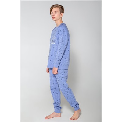 Пижама для мальчика КБ 2807 пыльно-голубой джинс, быстрее ветра